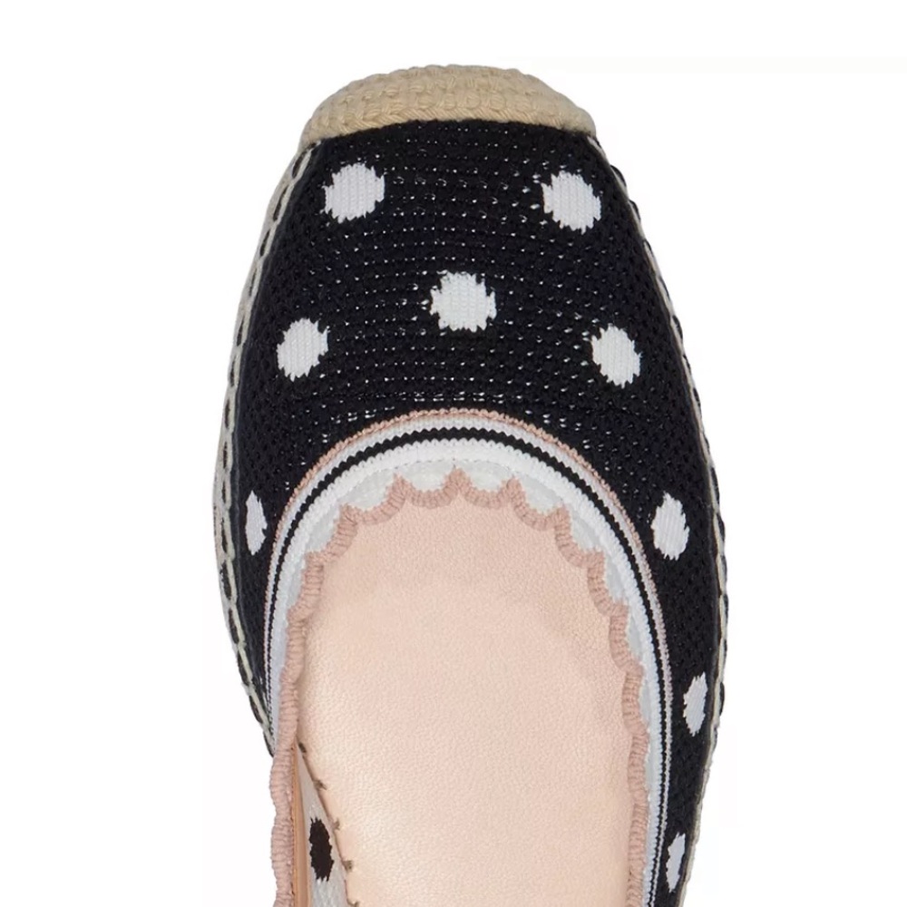 ♠️Kate Spade Knottingham Dots Knit Espadrilles Flats, Black NIB - Picture 8 of 15